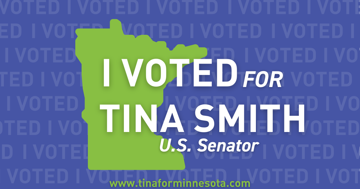 I voted for Tina Smith graphic